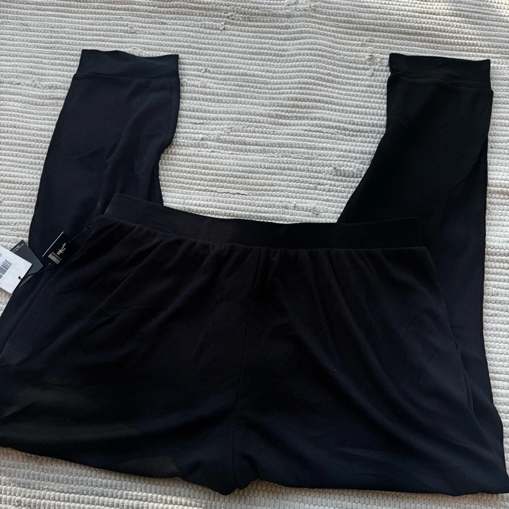 FRYE Bamboo Blend Jogger Pants – Black Ribbed Lounge XL